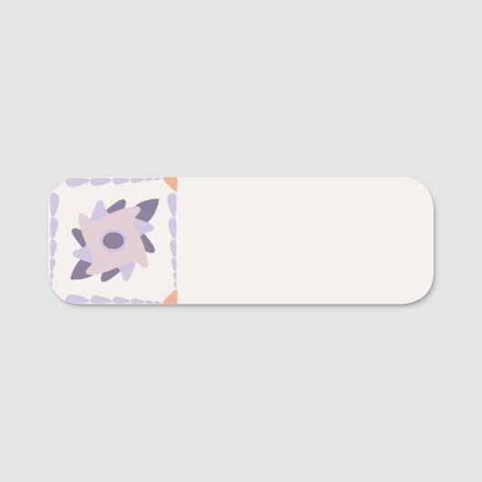 Lila Pastellfliese Namensschild (Vorderseite)