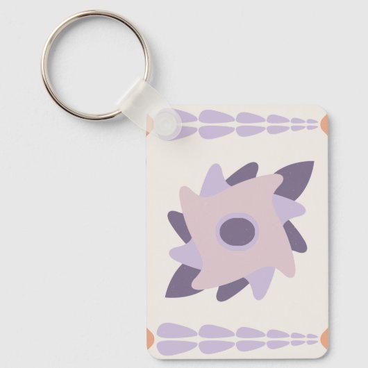 Lila Pastellfliese Schlüsselanhänger (Vorderseite)