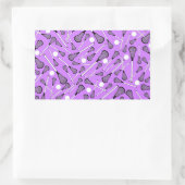 Lila Pastelllacrosse haftet Muster Rechteckiger Aufkleber (Tasche)