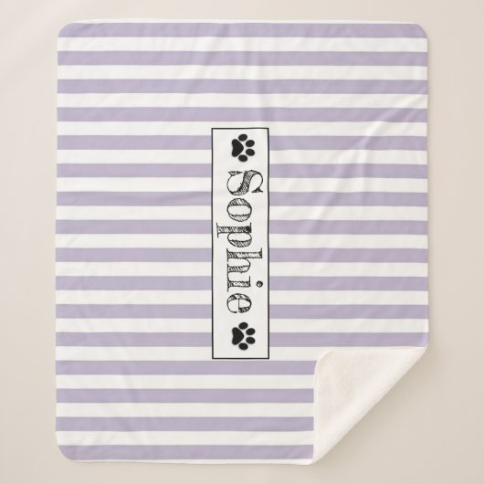 Lila Pastellstreifen Personalisierte Katze Katze Sherpadecke (Vorderseite)