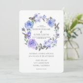 Lila Pastellwatercolor Wedding Blumen| Einladung (Stehend Vorderseite)