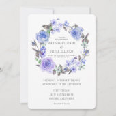 Lila Pastellwatercolor Wedding Blumen| Einladung (Vorderseite)