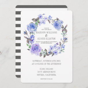 Lila Pastellwatercolor Wedding Blumen Einladung