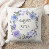 Lila Pastellwatercolor Wedding Blumen| Kissen (Decke)