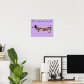 Lila Patchwork Dackel Kunst, Dichtung und Musik Poster (Heimbüro)