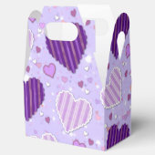 Lila Patchwork-Herz Geschenkschachtel (Geöffnet)