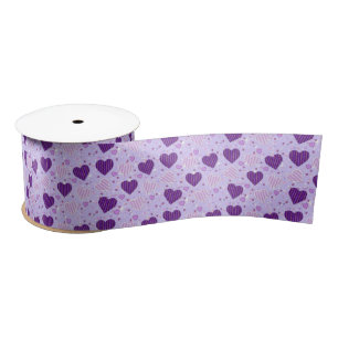 Lila Patchwork-Herz Satinband