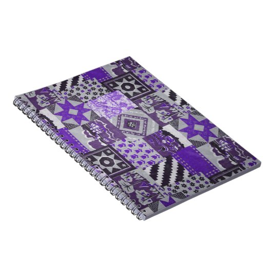 Lila Patchwork-Notebook Notizblock (Rechte Seite)