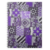Lila Patchwork-Notebook Notizblock (Vorderseite)