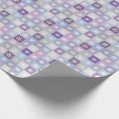 Lila Patchwork-Schneeflocken-Muster Geschenkpapier (Ecke)