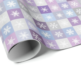Lila Patchwork-Schneeflocken-Muster Geschenkpapier