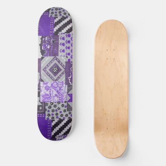 Lila Patchwork Skateboard Deck (Vorderseite)
