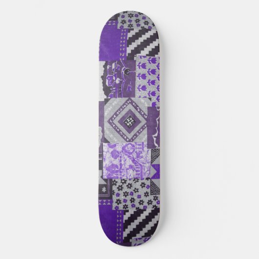Lila Patchwork Skateboard Deck (Vorderseite)