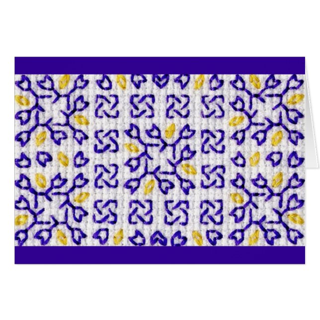 Lila Patchworkkarte 1 (Vorderseite (Horizontal))