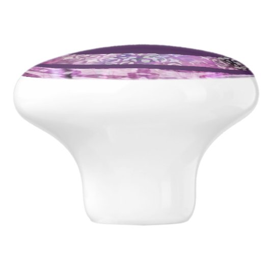 Lila Patina: Libelle Keramikknauf (Seitenansicht)