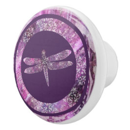 Lila Patina: Libelle Keramikknauf