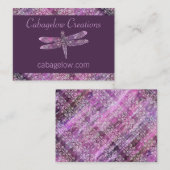 Lila Patina: Libelle Visitenkarte (Vorne/Hinten)