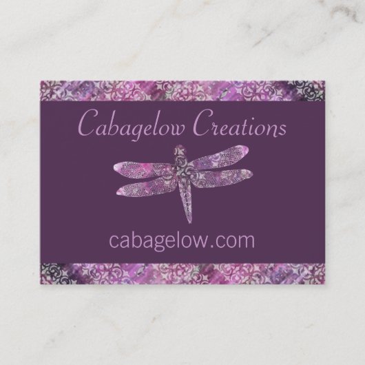 Lila Patina: Libelle Visitenkarte (Vorderseite)
