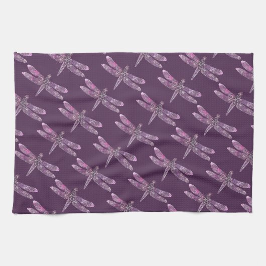 Lila Patina: Libellen Handtuch (Horizontal)