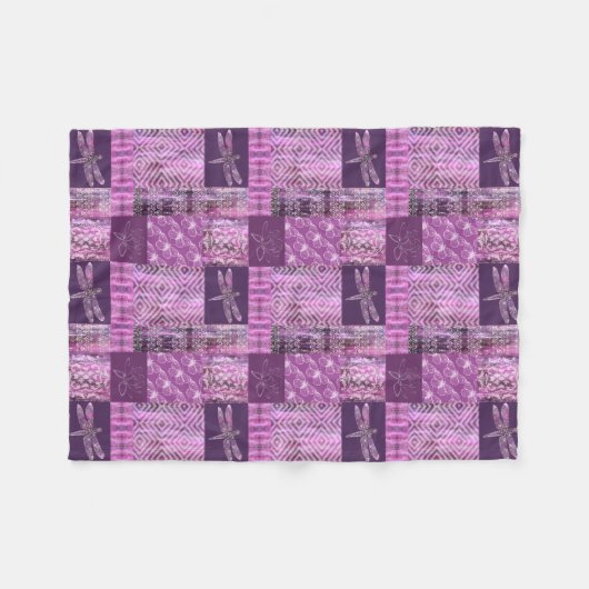 Lila Patina: Mosaik Fleecedecke (Vorderseite (Horizontal))