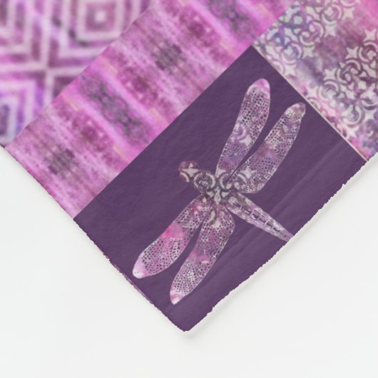 Lila Patina: Mosaik Fleecedecke (Ecke)