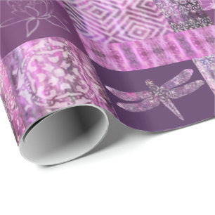 Lila Patina: Mosaik Geschenkpapier
