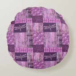 Lila Patina: Mosaik Rundes Kissen