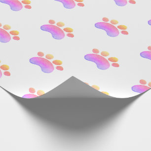 Lila Paw-Drucke Katzen-KatzenhaldeFootprint Geschenkpapier