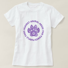 Lila Paw für Tiermissbrauch Personalisiert T-Shirt