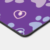 Lila Paw Prints & Hearts-Desk Mat Schreibtischunterlage (Ecke)