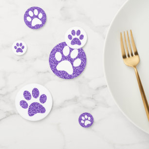 Lila Paw Prints Welpe Kitty Glitzer Tierspur Konfetti