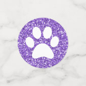 Lila Paw Prints Welpe Kitty Glitzer Tierspur Konfetti (Klein Vorderseite)