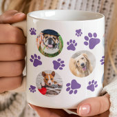 Lila Pawprint 8 Hunde FotoCollage Kaffeetasse
