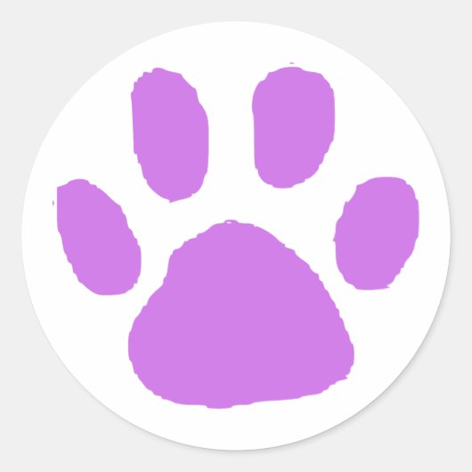 Lila PawPrint-Design Runder Aufkleber (Vorderseite)