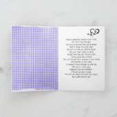 Lila Pawprint Herz für Heimtiere Karte (Innenseite)