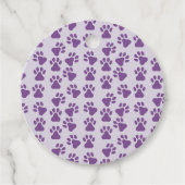 Lila Pawprints Geschenkanhänger (Vorderseite)