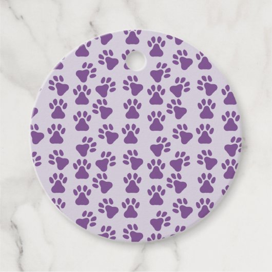 Lila Pawprints Geschenkanhänger (Vorderseite)