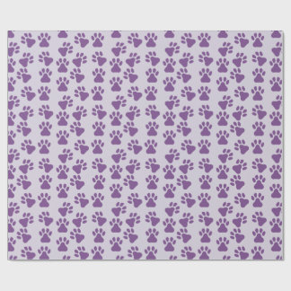 Lila Pawprints Geschenkpapier