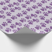 Lila Pawprints Geschenkpapier (Ecke)