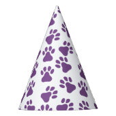 Lila Pawprints Partyhütchen (Vorderseite)