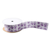 Lila Pawprints Satinband (Spule)
