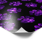 Lila Paws, Glitzer Paws, Lila Glitzer, Hund Fotodruck (Ecke)