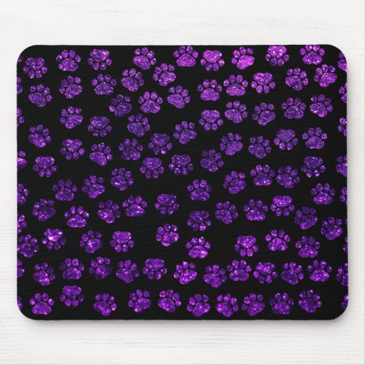 Lila Paws, Glitzer Paws, Lila Glitzer, Hund Mousepad (Vorne)
