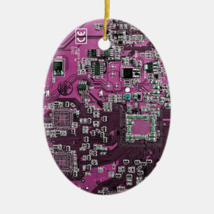Lila PCB-Schaltungsplatinen-Design für IT-Experten Keramik Ornament