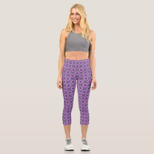 Lila Peace Energy Mandala Geometrie Capri Leggings