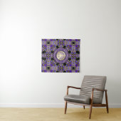 Lila PEACE Gold Royal Geometry Mandala Large Clo Wandteppich (Beispiel (Horizontal))