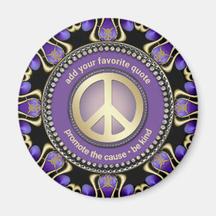 Lila PEACE Gold Royal Geometry SAY-iT Mandala Magnet