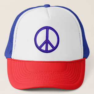 Lila Peace Sign Trucker Hat Truckerkappe