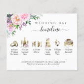 Lila Peach and Pink Wedding Timeline and Program (Vorderseite)