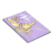 Lila Peach Butterfly Notebook Notizblock (Rechte Seite)